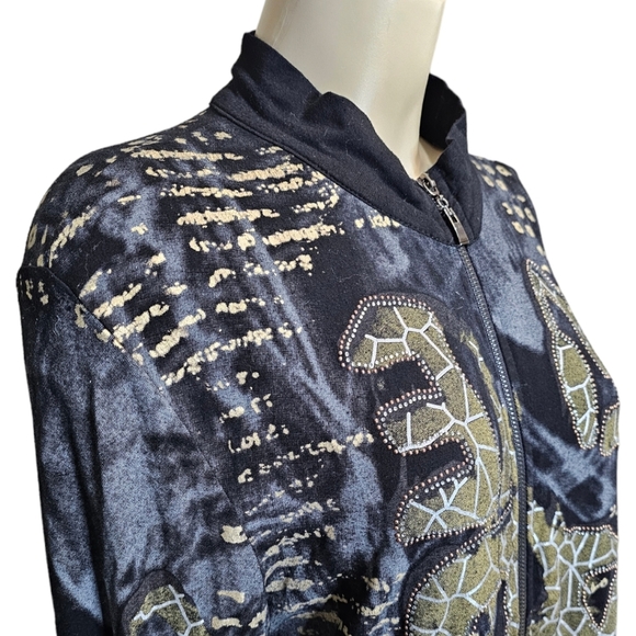 ADORE multimedia zip up cardigan. Large - Picture 3 of 6